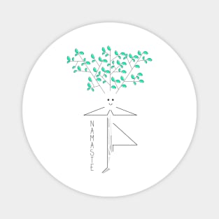 Tree yoga pose drawing Magnet